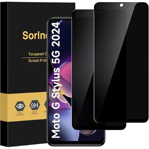 (عبوة من قطعتين من واقي شاشة الخصوصية لهاتف Motorola Moto G Stylus 5G 2024، طبقة زجاجية مقسى خاصة، صديقة للحافظة، لمسة حساسة، مضادة لبصمات الأصابع، سهلة التركيب (Moto G Stylus 5G 2024) in Kuwait