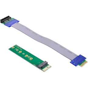 xiwai NGFF M-Key NVME AHCI SSD to PCI-E 3.0 1x x1 Vertical Adapter with Cable Male to Female Extension