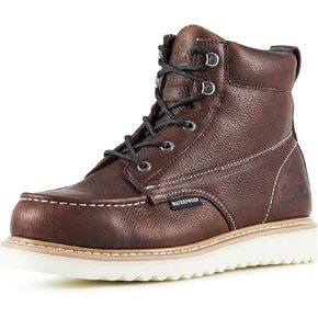 GOLDEN RETRIEVER Work Boots for men Waterproof Comfortable 6" Full Grain Tumbled Leather Goodyear Welt Slip and Oil-Resistant STEEL/SOFT Toe Construction Boots G6192D_G6158ST_G6282D_G6258ST