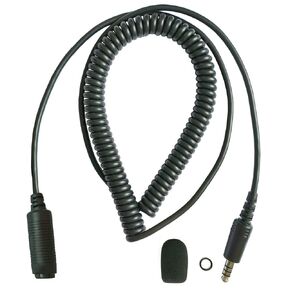 UFQ HECC Helicopter Headset Helmet Extension Cable Coiled 1.2 Meters,When Stretched Measures 1.8 Meters in Length Free with a Super high Density Sponge with O Ring