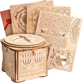 ESC WELT Fort Knox Puzzle Box - Escape Room in a Box - Eco-Friendly Wooden Puzzle Game - Brain Teaser for Adults & Teens - Puzzle Box with Hidden Compartment - 3D Puzzle for Adults