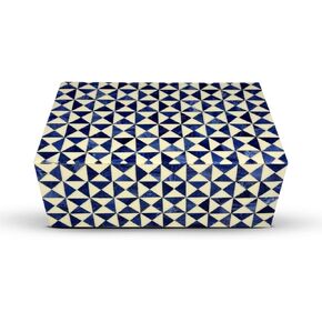 Perilla Home ﻿Home Decor Decorative Storage Wooden Boxes Wooden Box Jestor Gifts For All Blue and off white