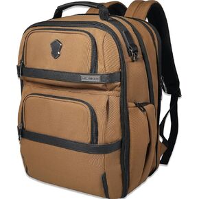 WELKINLAND 20-Pocket Travel Backpack, Carry-On Luggage, 16-Inch Laptop Backpack for Men, Expandable with Trolley Sleeve and Shoe Compartment