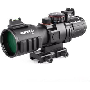 GII PM3.5X40 Prism Scope Long Eye Relief 3.5x40mm Prism Scope Wide Angle Red/Green/Blue Illuminated
