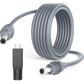 10FT Starlink Mini Cable DC to DC Power Cord Starlink Mini Cable to USB C with DC Female to Type C Male Converter 5.5*2.1mm 12V DC Power Cable for Starlink Mini Satellite Waterproof Outdoor 18AWG Gray