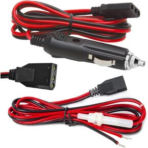 CB Power Cord 3 Pin Plug Cable-2 Wire 15A Fused Replacement with 12V Cigarette Lighter Plug for CB/Ham Radio (3PIN 2PACK)