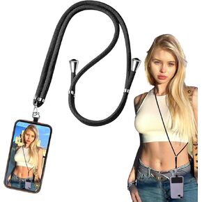 XANGNIER Clip and Go Strap for Phone, Phone Strap Universal Crossbody Phone Strap with Tab Adjustable Cell Phone Lanyard Anti Theft Cross Body Phone Strap Phone Lanyards for Around The Neck
