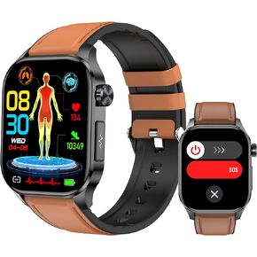 Smart Watch for Men Women, 2.04" AMOLED Color Screen, 24/7 Heart Rate, Blood Oxygen, Blood Pressure, Sleep and Stress Health Monitor, Blood and Body Composition Insights, 150 Sports Modes (Black)