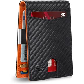 Zitahli Slim Wallet for Men Gifts 12 Card Slots ID Window With Money Clip Minimalist RFID Front Pocket Bifold Leather Small Thin Gift Box Dad Birthday Christmas Regalos Hombres