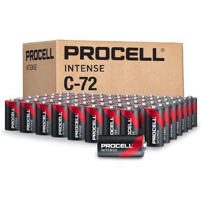 PROCELL Intense C Cell High-Performance Alkaline Batteries (72 Pack), 10-Year Shelf Life, Bulk Value Pack for High Power Professional Devices