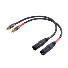 Suanqi RCA to XLR Cable, XLR Male to RCA Male Cable, RCA Male to XLR Male HiFi Audio Cable, 4N OFC 20AWG Shielded Twisted Pair Oxygen-Free Copper Braid Conductors, 2Pack (2FT).
