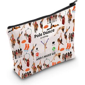 WZMPA Pole Dancer Makeup Bag Pole Dancing Gifts Pole Dance Is Calling And I Must Go Zipper Pouch Cosmetic Bag Pole Dance Merchandise (Pole Dance i Must Go) in Kuwait
