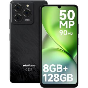 Ulefone Note 20 Pro Unlocked Phones, Android 14 OS, 128GB ROM 1TB Extension, 6.75" HD+ 90Hz Screen 6000mAh Battery Smartphone, 50MP Main Camera, 4G Dual SIM Cell Phone, Widevine L1 Certified - White