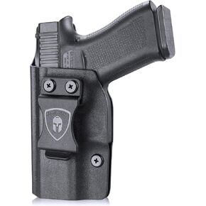 حافظة WARRIORLAND IWB Kydex متوافقة مع مسدس Glock 43X / G43 / G43X MOS، داخل حزام الخصر المخفي، Adj. الضغط على زر الاحتفاظ وعدم القدرة، خيار اليد اليمنى/اليد اليسرى