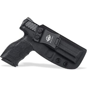 HK VP9/VP9SK Holster IWB Kydex Holster Custom Fit: Heckler & Koch (H&K) VP9 / VP9SK Pistol - Inside Waistband - Adj. Cant Retention - Cover Mag-Button - No Wear - No Jitter