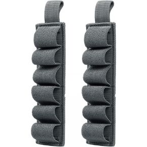 2PCS 6 Rounds Shell Holder, Portable Shotgun Cartridge Carrier Ammo Pouch for 12/20GA