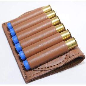 410 Gauge Leather Shotgun Shell Holder for Belt - Cartridge Holder -Tan