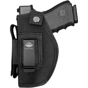 Gun Holsters For Pistol 9mm IWB/OWB Fit: Glock 19 17 43x- Taurus G3C G2C- Sig Sauer - S&W M&P Shield 9mm - Ruger - Colt 1911 - Springfield ... For 3.1'' - 4.7'' Barrel Pistol with Mag Pouch Right/Left