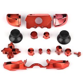 Full Button Sets Mod Replace Part for Microsoft Xbox One Controller with 3.5mm Jack Set of 18 Controller Buttons Replacement Button Set Case Cover for Xbox One Controller (Red)