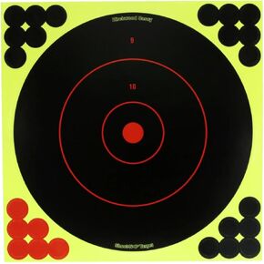 Birchwood Casey Shoot-N-C Bullseye Dispenser Targets | Always Flat Adhesive Back Shooting Training Reactive Targets with Pasters