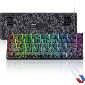 Womier M68 HE V2 60% Percent Keyboard Rapid Trigger, Hall Effect Topographic Gaming Keyboard, Wired RGB Custom Mechanical Keyboard with Magnetic Switch, PBT Keycaps for Mac/Win (Black)