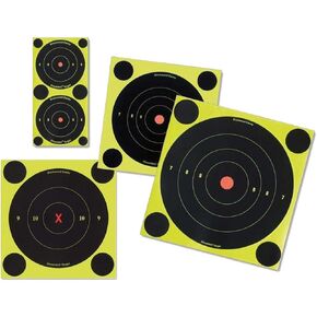BIRCHWOOD CASEY Shoot-N-C 2" Bull's-Eye Reactive Targets - Highly Visible Instant Feedback Self-Adhesive Shooting Target Stickers - 108 Targets