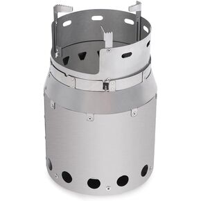 Titanium Camp Stove S Secondary Combustion Fire Pit SOLO Ultralight Folding Firewood Stove Round Portable Heater Tent Cooking BBQ Open Fire Camping Outdoor Warmer Multipurpose, metal