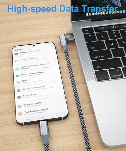 Elebase USB C to C 100W Charging Cable 10FT with USB-A Adapter,Type-C PD Fast Charger Cord for Car iPhone 16 15 Pro Max Plus,Airpods 4th,MacBook Mac,iPad 10 10th Air 4 5 6,Galaxy S24 S23,Right-Angled in Saudi Arabia