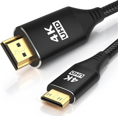 كابل HDMI صغير إلى HDMI بطول 3.3 قدم، [غلاف من الألومنيوم، مجدول] سلك HDMI 2.0 عالي السرعة 4K 60 هرتز، متوافق مع الكاميرا وكاميرا الفيديو والكمبيوتر اللوحي وبطاقة الرسومات/الفيديو والكمبيوتر المحمول وRaspberry Pi Zero W in Kuwait