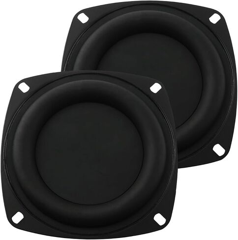2PCS Square Bass Vibrating Membrane 4 inch Bass Radiator Speaker Bass Vibrating Membrane for Subwoofer Speaker Audio DIY Repair Black in Saudi Arabia