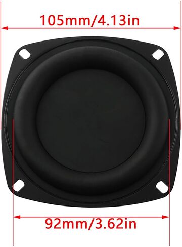 2PCS Square Bass Vibrating Membrane 4 inch Bass Radiator Speaker Bass Vibrating Membrane for Subwoofer Speaker Audio DIY Repair Black in Saudi Arabia