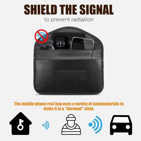 4 قطع من حقائب فاراداي للهاتف لمفتاح السيارة وواقي إشارة RFID وحجب إشارة GPS ومضادة للتتبع ومحفظة حماية لحقيبة فاراداي لحماية بطاقة خصوصية الهاتف الخلوي (PU) in Saudi Arabia