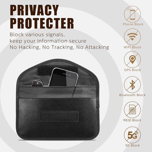 4 قطع من حقائب فاراداي للهاتف لمفتاح السيارة وواقي إشارة RFID وحجب إشارة GPS ومضادة للتتبع ومحفظة حماية لحقيبة فاراداي لحماية بطاقة خصوصية الهاتف الخلوي (PU) in Saudi Arabia