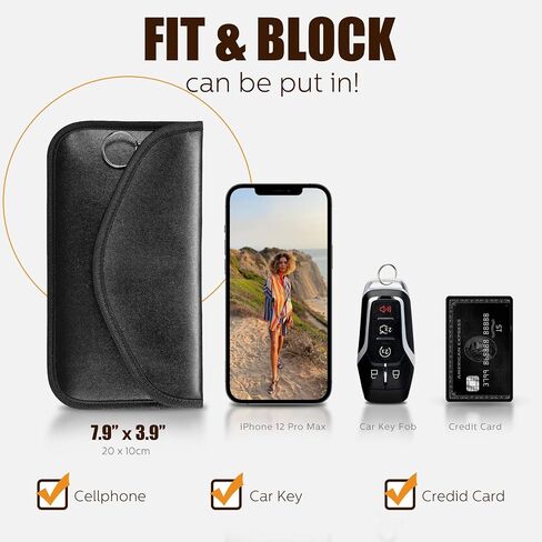 4 قطع من حقائب فاراداي للهاتف لمفتاح السيارة وواقي إشارة RFID وحجب إشارة GPS ومضادة للتتبع ومحفظة حماية لحقيبة فاراداي لحماية بطاقة خصوصية الهاتف الخلوي (PU) in Saudi Arabia
