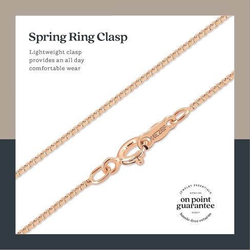 قلادة من الفضة الاسترلينية - سلسلة مربعة 1 مم - لا تسبب الحساسية ومقاومة للتلطخ - تصميم كلاسيكي، مقاس مريح - 30.48 سم - 101.6 سم - من كيزف كرييشنز in Kuwait