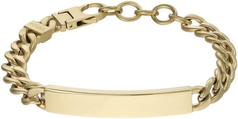 Fossil Men's Plated Stainless Steel Engravable Personalized Gift ID, Chain or Cuff Bracelet for Men in Saudi Arabia