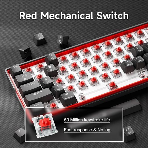 لوحة مفاتيح الألعاب KEMOVE K61SE، لوحة مفاتيح ميكانيكية بنسبة 60 بالمائة، لوحة مفاتيح سلكية بإضاءة خلفية RGB N-Key Rollover صغيرة الحجم 61 مفتاحًا للكمبيوتر المحمول، مفتاح أزرق in Kuwait