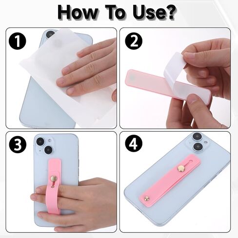 2 Pcs Phone Loop Finger Holder Universal Phone Strap Portable Phone Grip Phone Finger Strap Loop for Phone Case Phone Holder for Hand Phone Grips for Back of Phone(Purple Pink) in Saudi Arabia