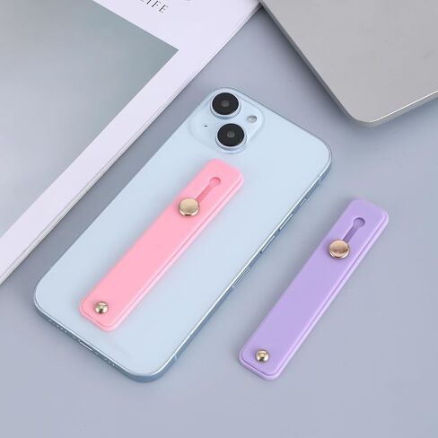 2 Pcs Phone Loop Finger Holder Universal Phone Strap Portable Phone Grip Phone Finger Strap Loop for Phone Case Phone Holder for Hand Phone Grips for Back of Phone(Purple Pink) in Saudi Arabia