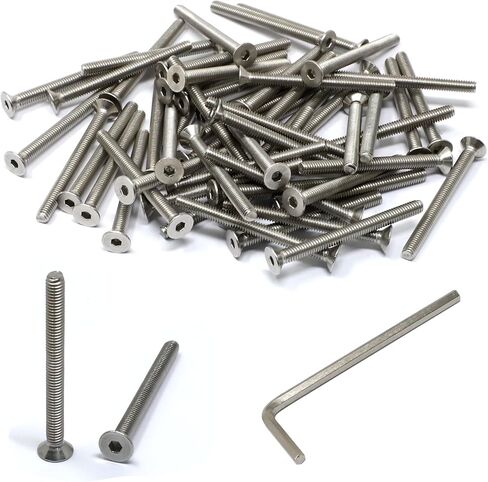 iexcell 100 Pcs M3 x 18mm Thread Pitch 0.5 mm Stainless Steel 304 Hex Socket Flat Head Cap Screws Bolts Kit in Kuwait