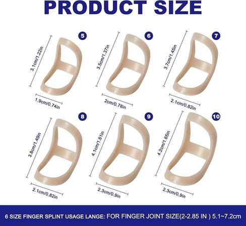 6 Pack Oval Finger Splints Waterproof Finger Splint for Arthritis, Trigger Finger,Mallet Fingers - Trigger Finger splints For Thumb, Index, Middle, Pinky or Ring Finger in Saudi Arabia