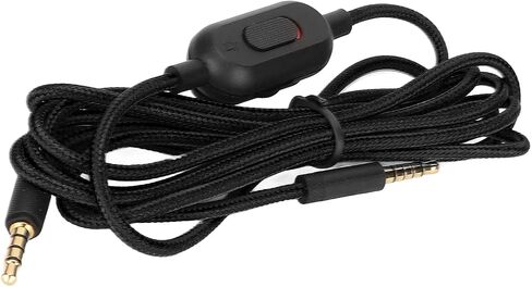 سلك صوت بديل لسماعات الألعاب Logitech G Pro G Pro X G433 G233، كابل سماعة الألعاب المنسوج مع التحكم في مستوى الصوت وكابل تبديل كتم الصوت (أسود) in Saudi Arabia