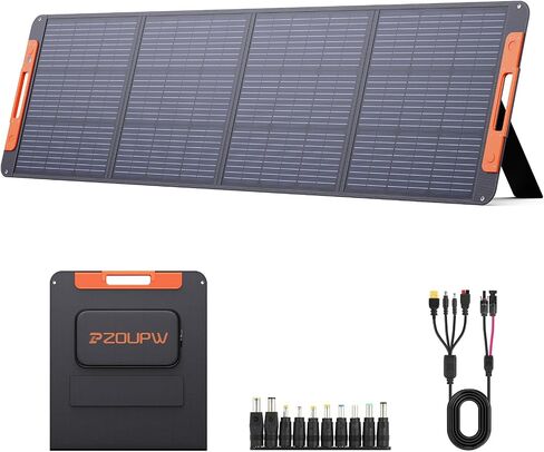 100 Watt Portable Solar Panel for Power Station,100W 20V Foldable Solar Charger with Solar Angle Guide Solar Cable, 23.5% High Efficiency IP67 Waterproof Adjustable Kickstands for Camping RV Blackout in Kuwait