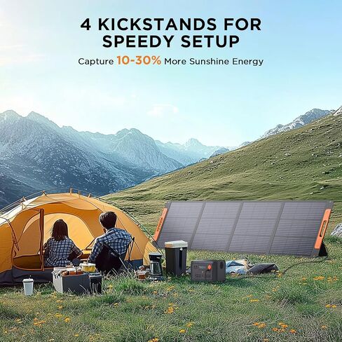 100 Watt Portable Solar Panel for Power Station,100W 20V Foldable Solar Charger with Solar Angle Guide Solar Cable, 23.5% High Efficiency IP67 Waterproof Adjustable Kickstands for Camping RV Blackout in Kuwait