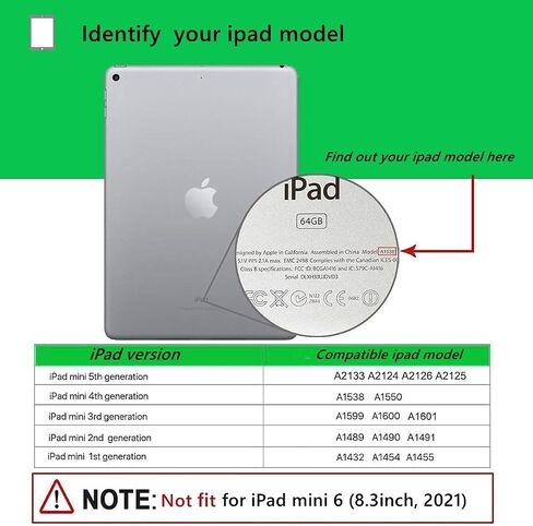 Adocham Kids Case for iPad Mini 5 4 3 2 1,Durable Shockproof Protective Silicone Cover for Apple 7.9 inch Kids iPad Mini/Mini 2/Mini 3/Mini 4/Mini 5 Case with Stand Handle (Rainbow) in Saudi Arabia