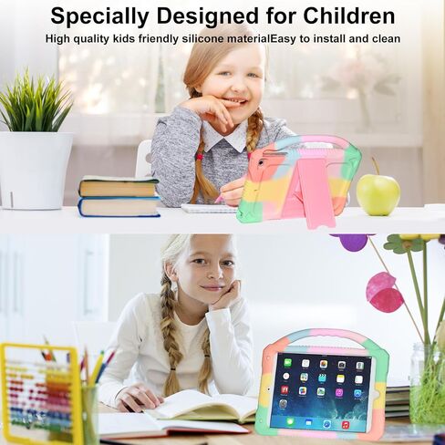 Adocham Kids Case for iPad Mini 5 4 3 2 1,Durable Shockproof Protective Silicone Cover for Apple 7.9 inch Kids iPad Mini/Mini 2/Mini 3/Mini 4/Mini 5 Case with Stand Handle (Rainbow) in Saudi Arabia
