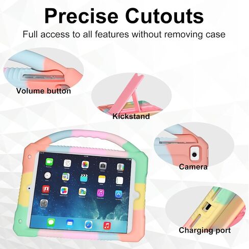 Adocham Kids Case for iPad Mini 5 4 3 2 1,Durable Shockproof Protective Silicone Cover for Apple 7.9 inch Kids iPad Mini/Mini 2/Mini 3/Mini 4/Mini 5 Case with Stand Handle (Rainbow) in Saudi Arabia