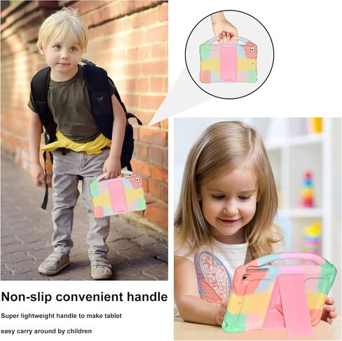 Adocham Kids Case for iPad Mini 5 4 3 2 1,Durable Shockproof Protective Silicone Cover for Apple 7.9 inch Kids iPad Mini/Mini 2/Mini 3/Mini 4/Mini 5 Case with Stand Handle (Rainbow) in Saudi Arabia