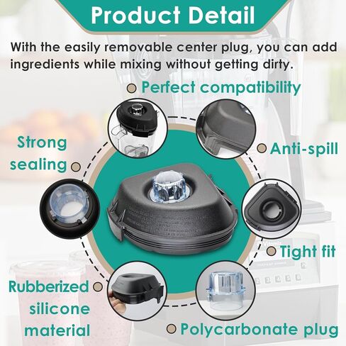 15985 Blender Lid Replace for Vitamix Advance Containers 48 Oz & 32 Oz - Replacement Blender Cover Fits Vitamix Quiet One, VM0145, BarBoss, Drink Machine Blender Lid - Lid Plug Included in Saudi Arabia