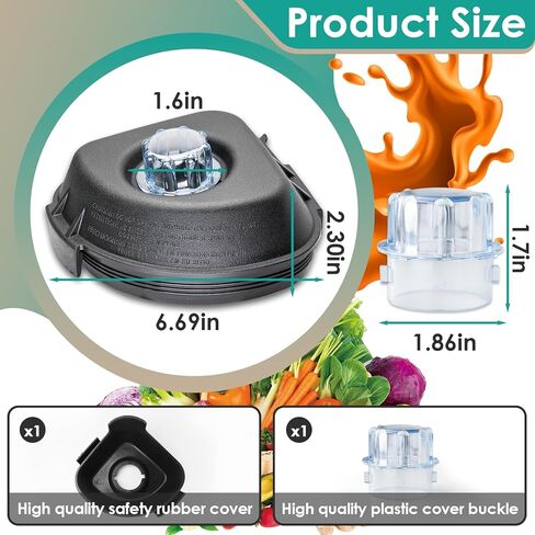 15985 Blender Lid Replace for Vitamix Advance Containers 48 Oz & 32 Oz - Replacement Blender Cover Fits Vitamix Quiet One, VM0145, BarBoss, Drink Machine Blender Lid - Lid Plug Included in Saudi Arabia